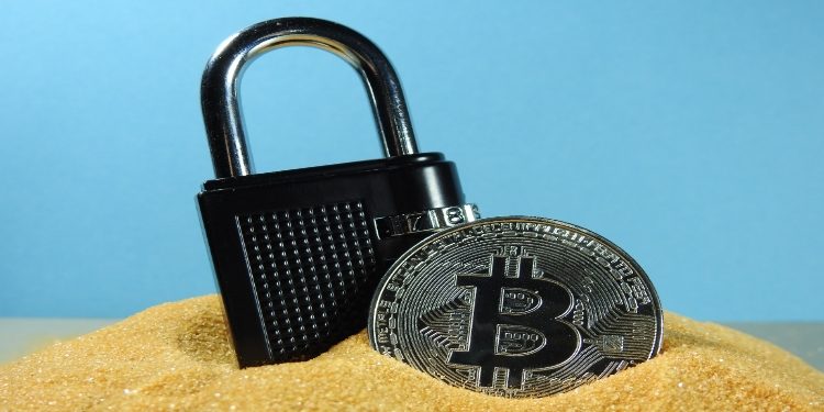 Padlock and Bitcoin