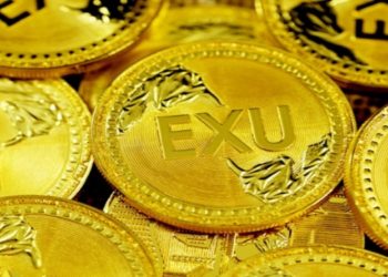 Set of different cryptocurrency coins