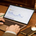 Investment chart on a laptop screen