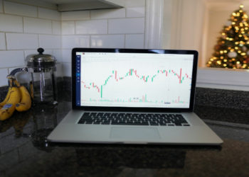 Investment Graph and Chart on a laptop screen