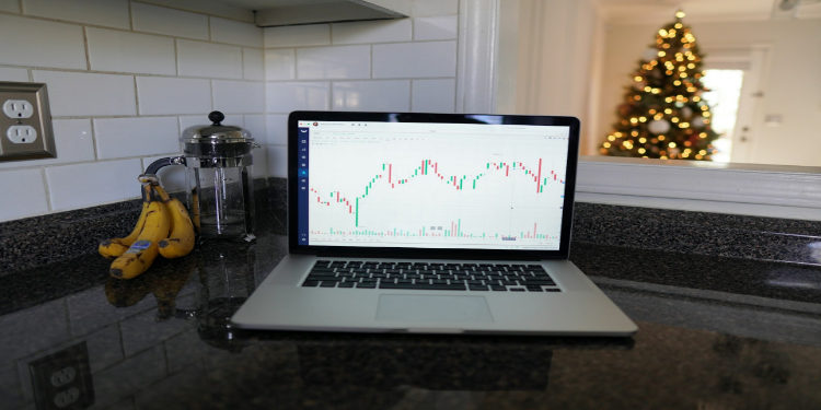 Investment Graph and Chart on a laptop screen