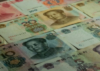 Pile of Yuan Paper Bills