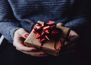 Small gift with red ribbon