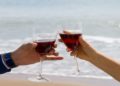 Toast and glasses of sparkling cocktails