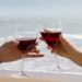 Toast and glasses of sparkling cocktails
