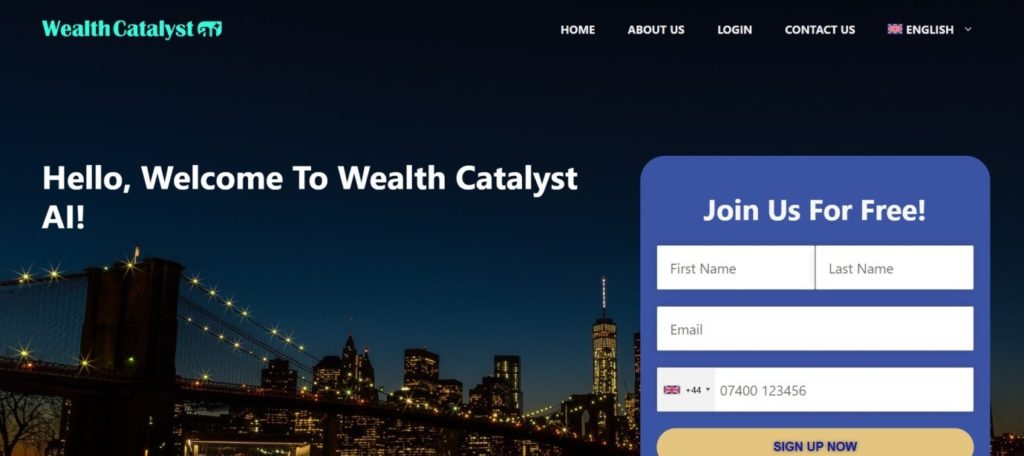 Wealth Catalyst AI website