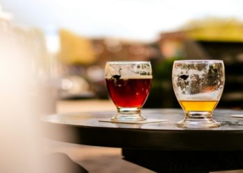 Close-up of beers in Amsterdam