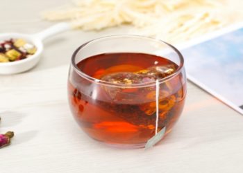 Glass of tea with a tea bag