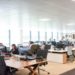 Office space with several people focused on their work