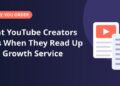 Creator video card and expert article with a check mark, for a guide on researching a YouTube growth service
