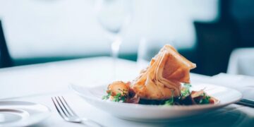 Fine dining dish on a restaurant table
