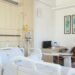 Modern hospital room with an adjustable bed
