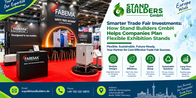 Stand Builders GmbH modular exhibition stand at a trade fair
