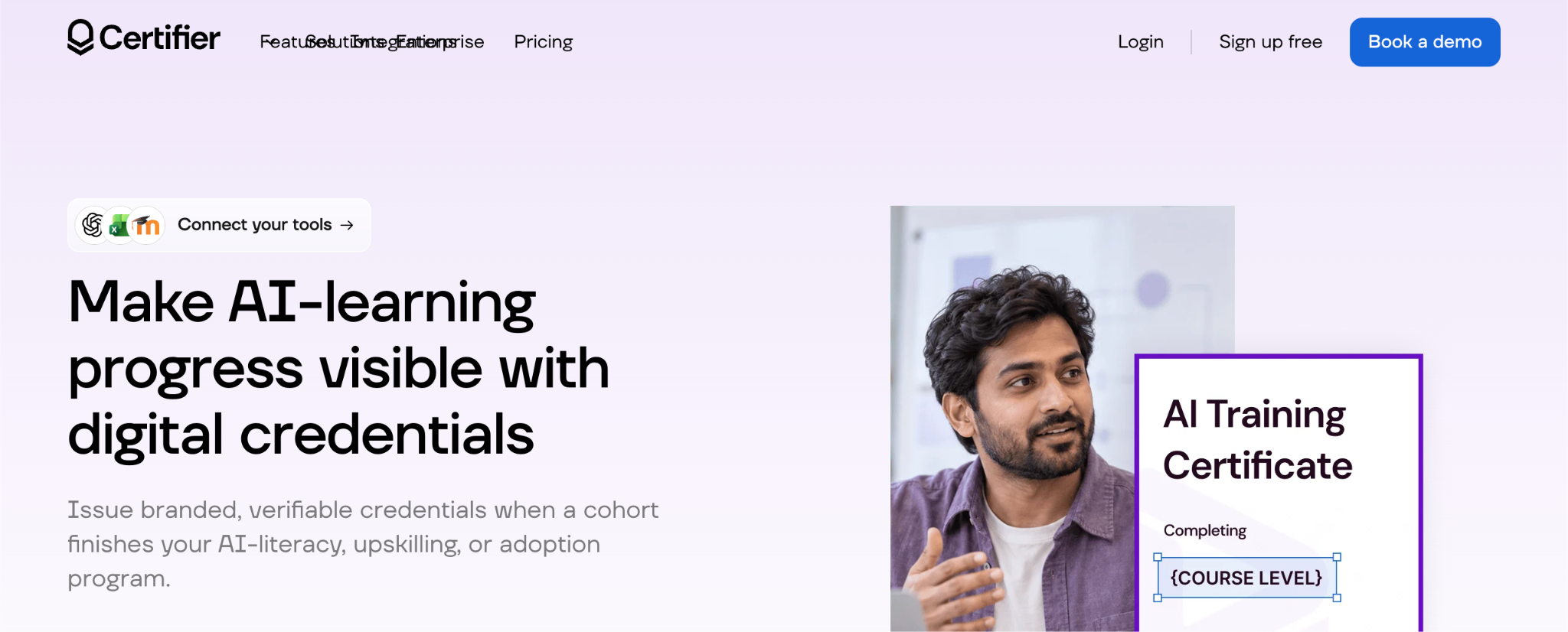 Certifier website AI training certificates page